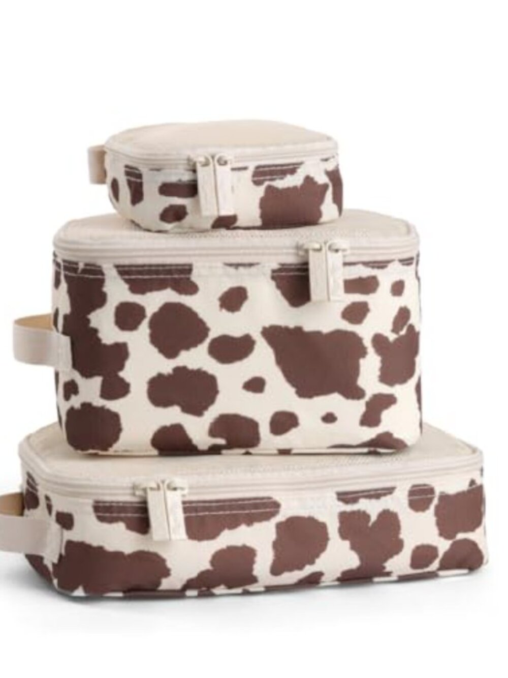 3 Packing Cubes Travel Organizers Mesh Top Double Zipper Handles